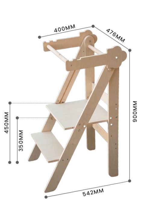 Tour d’observation pliable en bois FSC, 2 hauteurs • Dane